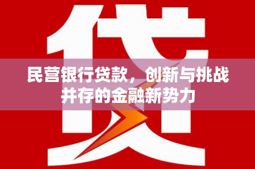 临猗民营银行贷款，创新与挑战并存的金融新势力