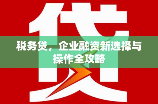 临猗税务贷，企业融资新选择与操作全攻略