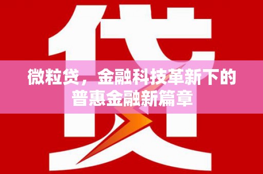 临猗微粒贷，金融科技革新下的普惠金融新篇章