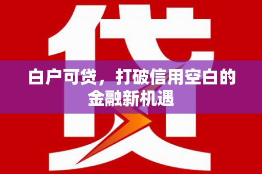 临猗白户可贷，打破信用空白的金融新机遇