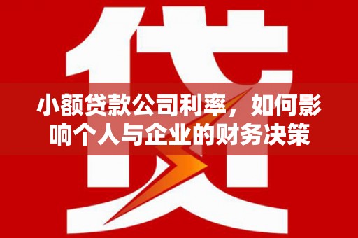 临猗小额贷款公司利率，如何影响个人与企业的财务决策
